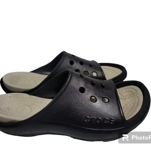 Crocs sandals Men's 10 Women’s 12 Black And  white Crocs Slide shoes